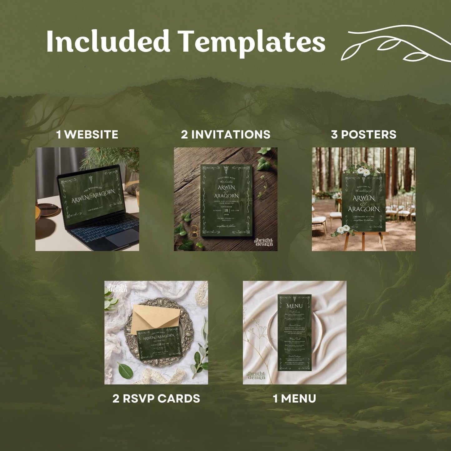 whimsical wedding elvish templates
