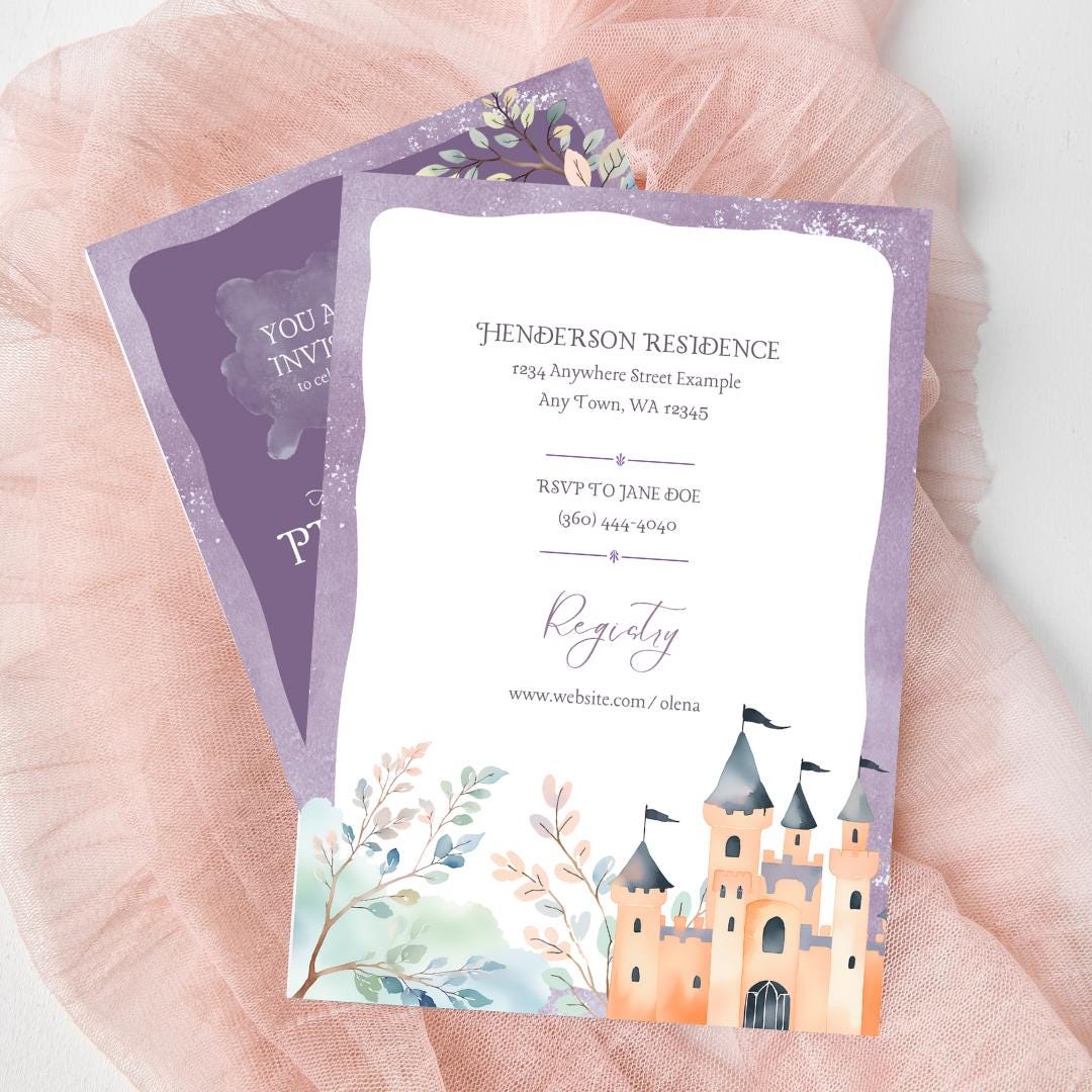 Fairytale Owl Baby Shower Invitation Template, Fantasy-inspired, cute watercolor, boho baby shower, colorful gender-neutral baby shower by A. Bright Design Studio