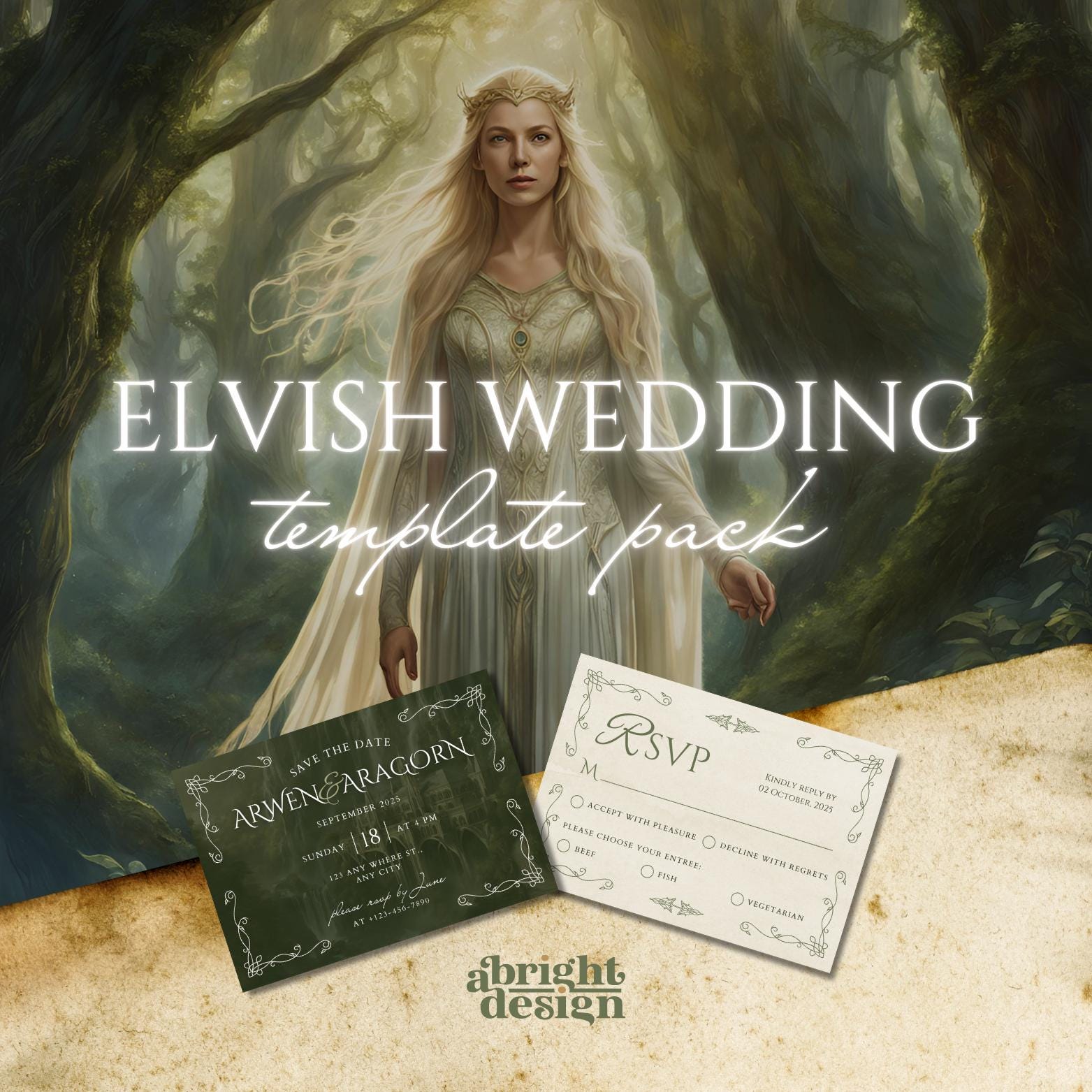 whimsical fantasy-inspired wedding pack, elvish wedding, lotr wedding