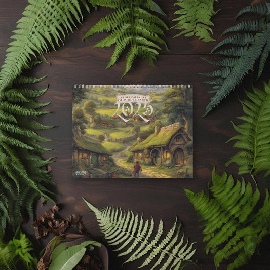 Middle Earth Lore Calendar 2025, Tolkien-inspired Calendar, Rings of Power, The Lord of the Rings, Fantasy-Themed Calendar, Edit in Canva