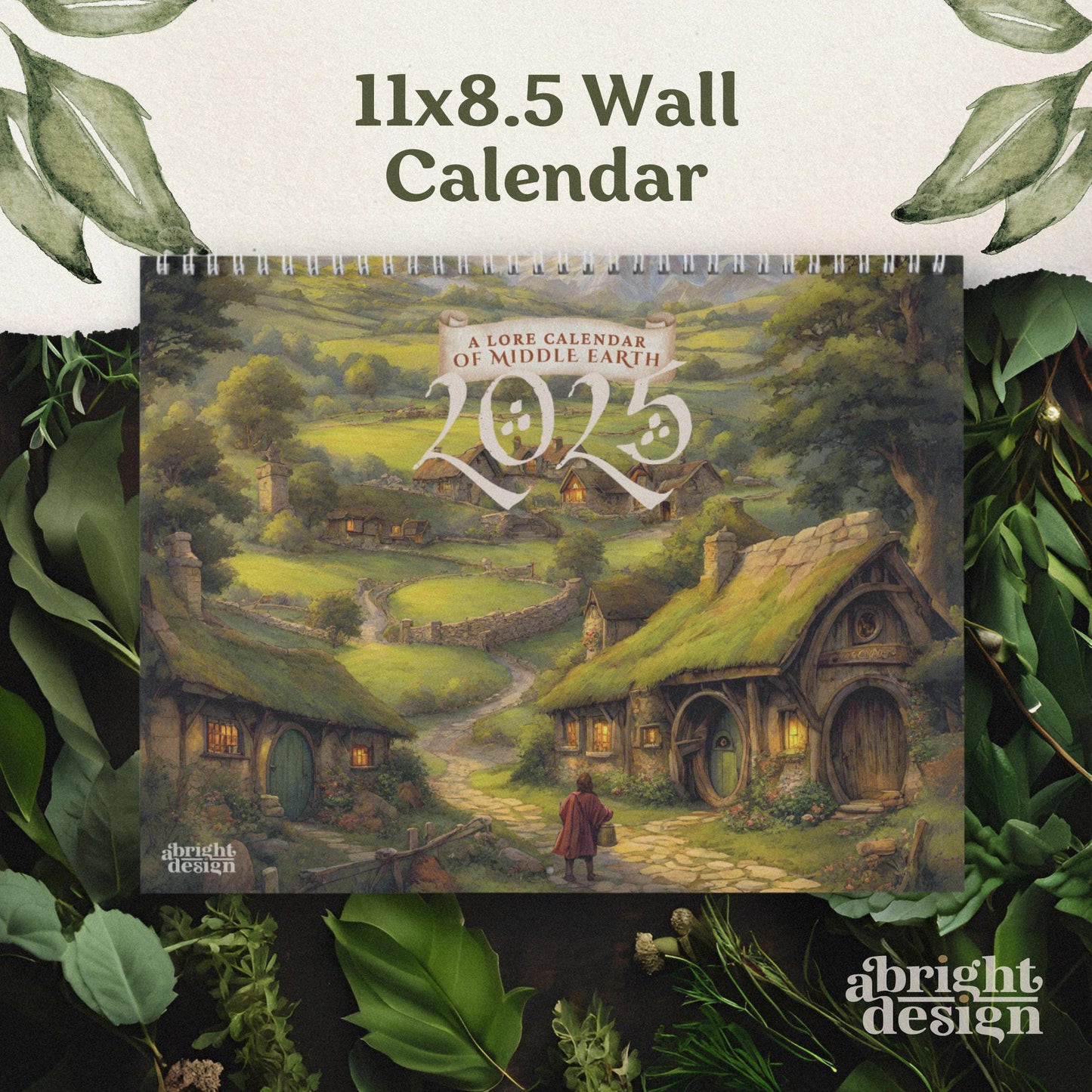 Middle Earth Lore Calendar 2025, Tolkien-inspired Calendar, Rings of Power, The Lord of the Rings, Fantasy-Themed Calendar, Edit in Canva