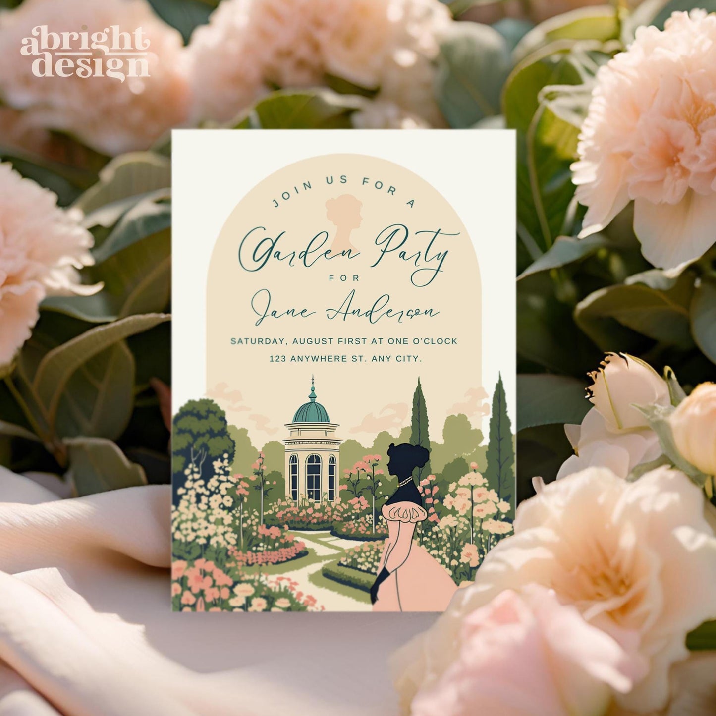 Austen-Themed Garden Party Invitation | Editable Canva Template | Regency Party Invite | 5x7" & 4x6" Printable | Instant Download | Bridal