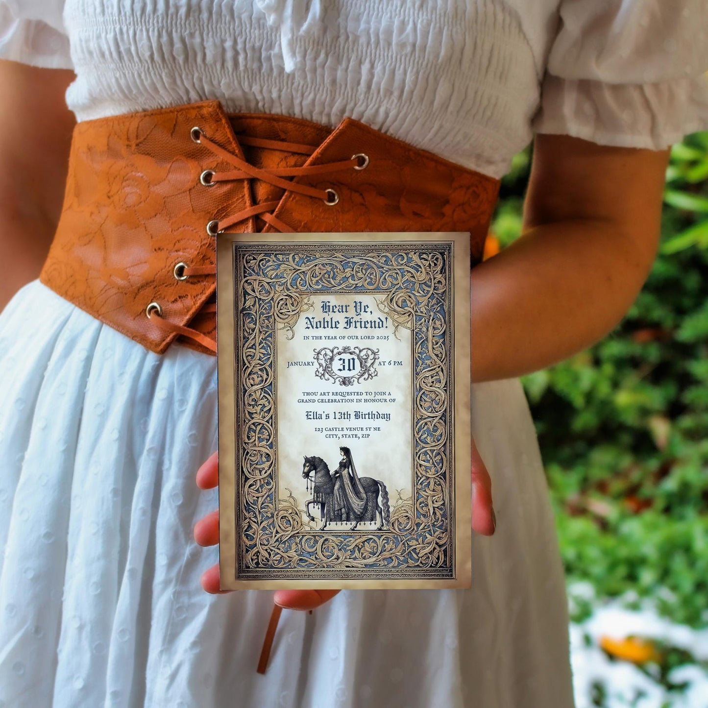 Medieval Birthday Invitation, 5x7" Printable Invitation, Knight & Lady Versions, fantasy celebration, medieval festival, ren fair, dnd