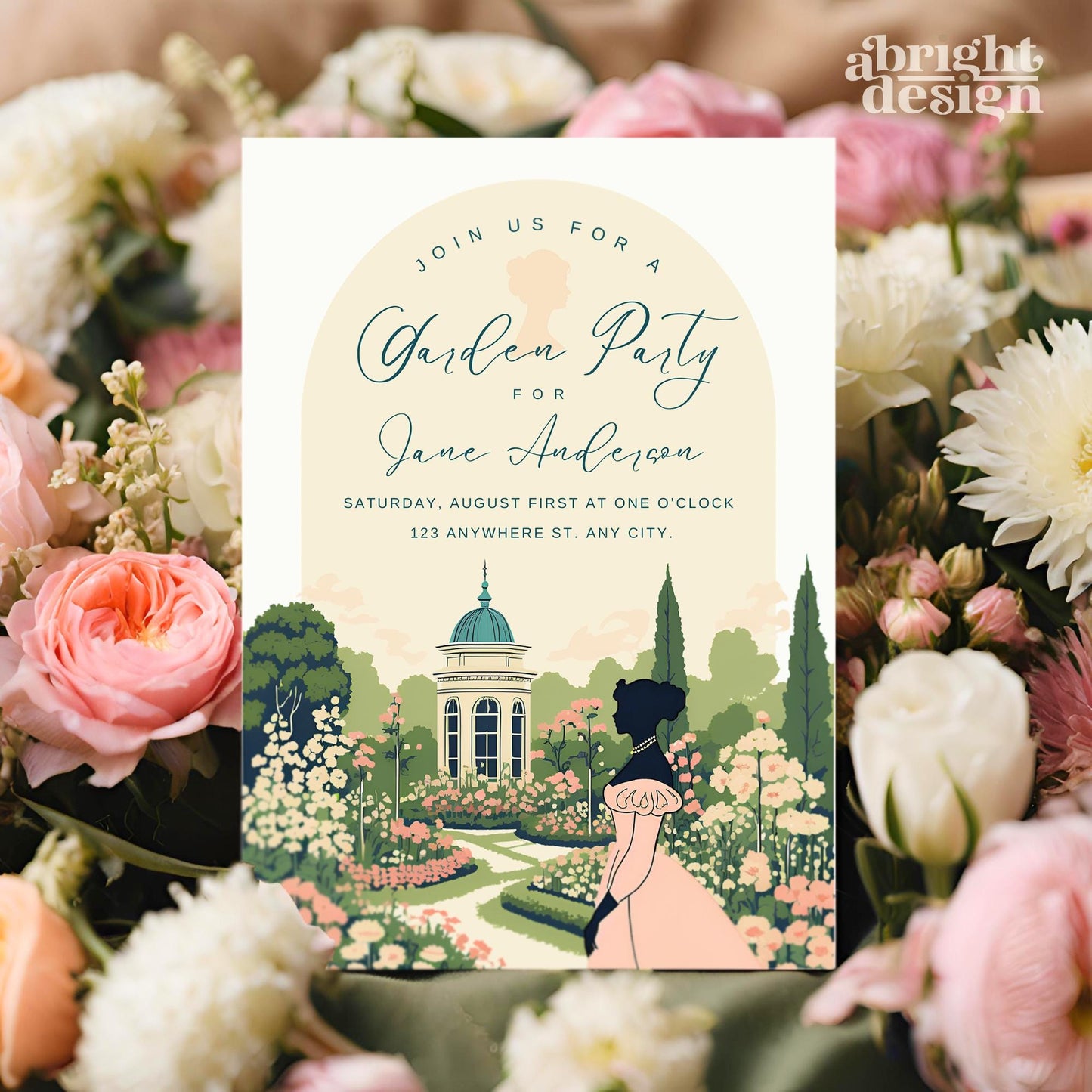 Austen-Themed Garden Party Invitation | Editable Canva Template | Regency Party Invite | 5x7" & 4x6" Printable | Instant Download | Bridal